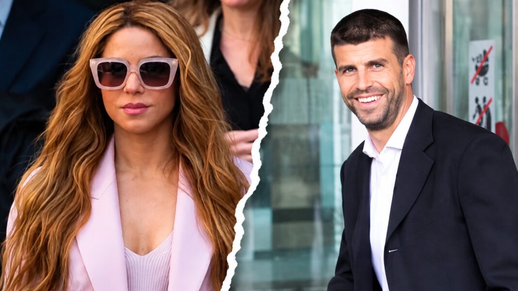 Shakira y Gerard Piqué saliendo por separado de un juzgado en Barcelona.